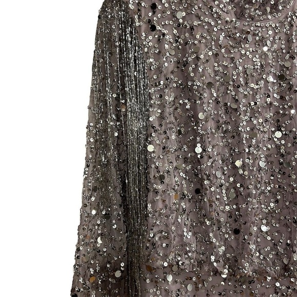 River Island Women's Purple Gray Sequin Tassel Mini Dress Size 8 Party - Picture 10 of 15
